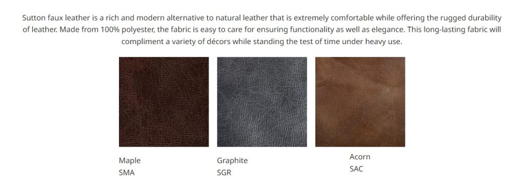 Golden Fabrics Sutton Faux Leather. Image of the fabrics swatch.